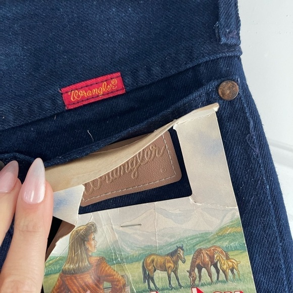 Deadstock Vintage Wrangler Cowboy Cut Straight Tapered Leg Dark Wash - Picture 5 of 11